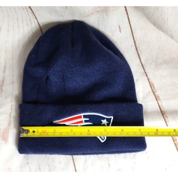 Navy Blue New England Patriots Embroidered Graphic Warm Scully Football Hat - Picture 5 of 11